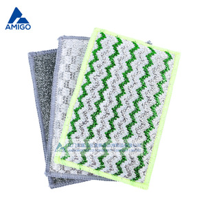 Tampons de nettoyage en microfibre Amigo, rectangulaires, super absorbants, pour la vaisselle de cuisine, vert, gris, argent - Product Image 3