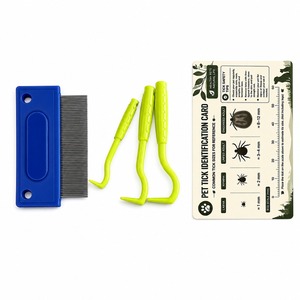 Kit Portatile Durevole e Sicuro per la Rimozione di <span class=keywords><strong>Zecche</strong></span> per Cani e Gatti con Pettine Antipulci in Plastica, 3 Misure di Ganci e Scheda di Identificazione <span class=keywords><strong>Zecche</strong></span> - Product Image 1