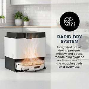 Robot aspirateur et serpillière avec une puissance d'aspiration de 20000 pa, 3 en 1 : balayage, lavage, nettoyage humide et sec, robot de nettoyage intelligent - Product Image 5