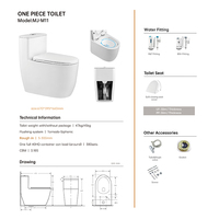 WC monobloc de luxe Foshan, toilettes à double chasse à siphon, en céramique émaillée blanche, pour salle de bain