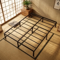 Base de Cama Plegable en Forma de H, Tapizada, Moderna y de Lujo, en Hierro Cromado Pulido, Tamaño Queen/King, para Dormitorio, Hotel o Suite
