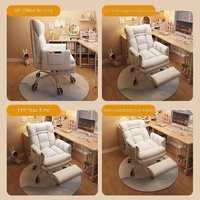 Chaise de bureau gaming réglable en hauteur, pivotante, avec dossier et siège rembourrés, et piétement, pour la maison et le bureau