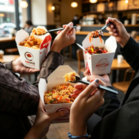 Disposable White Paper Meal Boxes, Food-Grade for Takeout, Catering & Restaurant Use