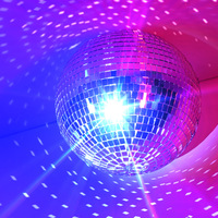 Vente flash : Petite boule disco en miroir argenté effet mosaïque pour scène de club DJ amusante, effet de réflexion de la lumière