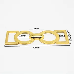 Corrente de anel conector de biquíni, fivela de anel de liga dourada e metal para moda praia