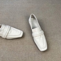 Mocassini da Donna con Punta Quadrata in Vera Pelle, Scarpe Basse Semplici e Versatili per il Lavoro, Nuovo Stile Estate 2026