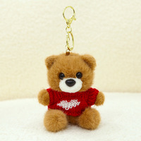 Vente en gros de jouets en peluche PP coton doux et écologiques Mini ours en peluche breloque porte-clés pendentif accessoires machine à griffes