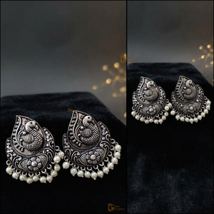 Boucles d'oreilles répliques en argent, motif paon, élégantes, pour filles, à porter au quotidien ou en soirée - Product Image 3