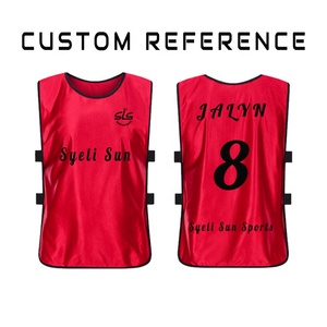 Rompi Latihan Sepak Bola Satin Sublimasi Berkualitas Tinggi dengan Tali Serut, Vest Sepak Bola Custom Print, Pinnies Tim Bernapas untuk Latihan - Product Image 2