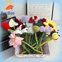 Plantes en peluche colorées de la série florale, jouets en peluche brodés en forme de feuille, Pelu Oyuncak en stock pour la décoration de fête sur le thème du jardin et du printemps
