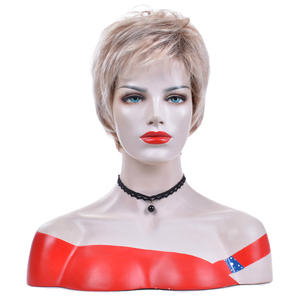 Pelucas de Cabello Sintético Resistentes al Calor, Color Rubio <span class=keywords><strong>Corto</strong></span> Natural, para Mujer, Venta al Por Mayor - Product Image 3