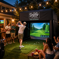 Tente de simulateur de golf gonflable, cabine mobile d'entraînement de golf avec écran d'impact, taille et logo personnalisés pour événements et clubs