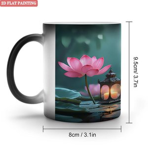 Mug à sublimation photo personnalisé, noir givré, 11 oz, céramique, tasse magique changeante de couleur - Product Image 1