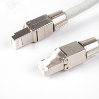 Kabel jaringan industri terlaris cat8 ri45 kabel jaringan pria KE pria dengan semua konektor logam