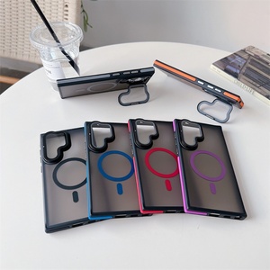 Dual Layer TPU+<b>PC</b> Protective Shockproof Magnetic Armor Mobile Phone Case Cover <b>for</b> Samsung S26 S25 S24 ultra <b>Camera</b> Kickstand - Product Image 1
