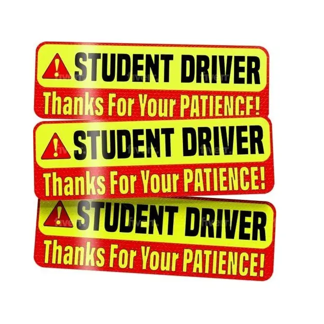 custom bumper stickers reflective new driver magnetic car signs sticker student driver
