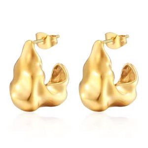 Boucles d'oreilles classiques en acier inoxydable 316L plaqué or PVD, sans soudure, best-seller, bijoux personnalisés, cadeau de Noël, finition soignée - Product Image 1