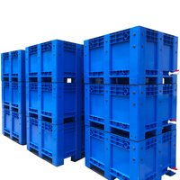 1200*1000*760mm Caisse en plastique HDPE Boîte à palettes empilable robuste avec roues pour le stockage pour les industries et l'utilisation des fruits