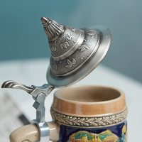 Tasse à bière personnalisée avec couvercle en métal Oktoberfest Chope à bière souvenir avec grande poignée Chope à bière personnalisée