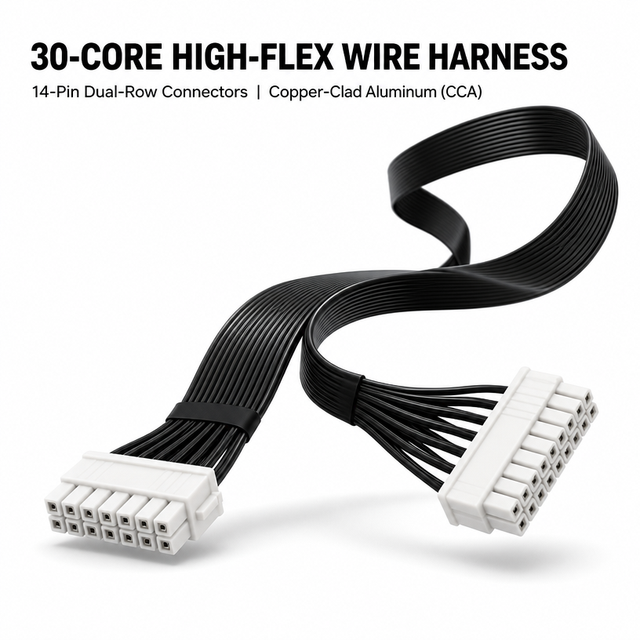 Molex 5557 14 Pin 2x7 Way Connector 30 Core CCA Industrial Wire Harness with PP Insulation PVC Sheath for Factory Robotics