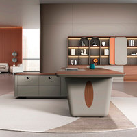 Bureau de direction convertible en bois de luxe Liyu, mobilier commercial moderne, grande table d'ordinateur avec fonctionnalités supérieures