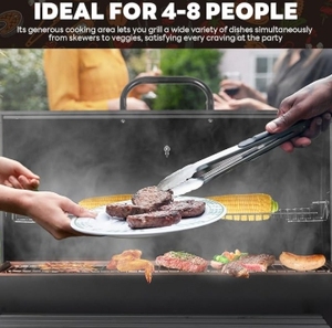 Nouveau design de brochettes automatiques 3-<span class=keywords><strong>en</strong></span>-1, grill vertical sans fumée, barbecue au charbon de bois <span class=keywords><strong>en</strong></span> <span class=keywords><strong>fonte</strong></span> pour la cuisine <span class=keywords><strong>en</strong></span> plein air - Product Image 4