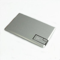 Pabrik Menjual Kartu VIP Logam dengan Flash Disk USB Geser dan Logo Laser, Kartu Memori Aluminium yang Menarik