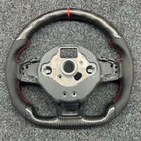 Volant Sport en fibre de carbone demi-cuir pour VW Volkswagen Golf 5 6 7 R MK5 MK6 MK7 MK7.5 Gti Polo Passat CC B8 B6