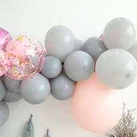 Nouvelle conception populaire, guirlande d'arche de ballons en latex de 5 m, écologique, pour anniversaire, mariage, fête, en rose et blanc