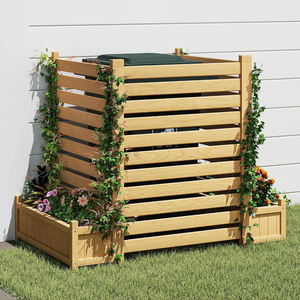 Jardinière carrée <span class=keywords><strong>en</strong></span> bois avec treillis, écran d'intimité pour jardin, bac à plantes avec trous de drainage, durable, écologique, pour plantes grimpantes et fleurs - Product Image 2