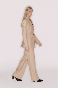 <span class=keywords><strong>Ensemble</strong></span> <span class=keywords><strong>Tailleur</strong></span> <span class=keywords><strong>Femme</strong></span> Tendance : Blazer Ceinturé Élégant et <span class=keywords><strong>Pantalon</strong></span> <span class=keywords><strong>Évasé</strong></span>, Tenue de Bureau Chic, Manteau de Costume Professionnel Sur Mesure - Product Image 4