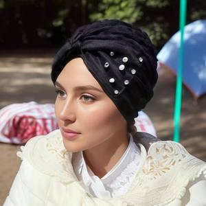 Sombrero de Chifón con Pedrería Brillante y Perlas, Ecológico, Transpirable, para las Cuatro Estaciones, Ideal para Actuaciones en Escenario - Product Image 1