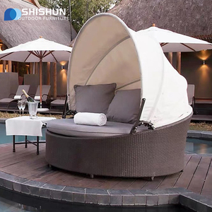 Balcon <span class=keywords><strong>de</strong></span> loisirs canne <span class=keywords><strong>de</strong></span> jardin canapé <span class=keywords><strong>de</strong></span> bronzage extérieur salon <span class=keywords><strong>de</strong></span> <span class=keywords><strong>soleil</strong></span> lit rond et <span class=keywords><strong>auvent</strong></span> - Product Image 4