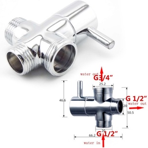 Válvula desviadora universal de latón para ducha, válvula desviadora de grifo de 3 vías G1/2" G3/4" para baño - Product Image 2