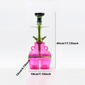 Nuevo personalizado iluminado LED Nargila Hooka agua Huka Set 2 manguera tubo Sexy culo Hookahs Nargile Sheesha Shisha Hookah - Product Image 2