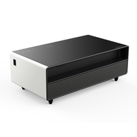 Table basse intelligente pour la maison avec réfrigérateur, chargeur sans fil et chargeur USB