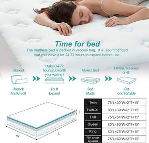 Cooling Bamboo Extra <strong>Thick</strong> Mattress Pad Cover with 8-21 Inch Deep Pocket Mattress <strong>Topper</strong> - Product Image 3
