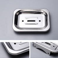 Support mural en acier inoxydable pour porte-savon de salle de bain, usage hôtelier, avec drain, design moderne, un seul niveau, prix réduit, vente en gros