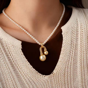 Accessoires en perles DIY, pendentif en argent S925 avec perle ronde de 8 à 11 mm, support double perle 31455 en or et argent, composants de bijoux - Product Image 2