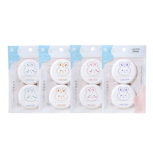 LMLTOP Lot de 2 houppettes de maquillage rondes hydrophiles pour application de poudre sèche et humide - Product Image 1