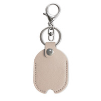 Porte-clés en cuir PU en gros, étui de protection pour clé de voiture en forme de goutte simple, porte-clés avec logo personnalisé en relief, accessoire