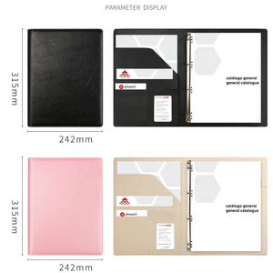 Trình bày tùy chỉnh A4 nổi da đen bằng tốt nghiệp kinh doanh tập tin trình bày thư mục với vòng chất kết dính - Product Image 2