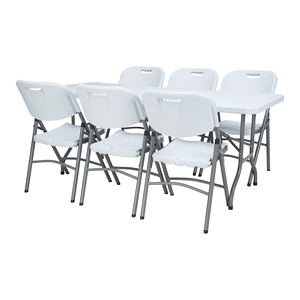 Mesa Plegable Blanca de Buena Calidad al por Mayor, Mesa Rectangular de 183 cm para Catering, Banquetes, Picnic, Mesa Plegable de Plástico para Exteriores - Product Image 5