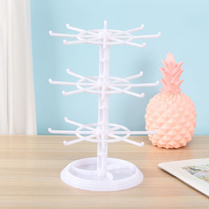 Desktop display stand, multi-tiered rotating jewelry rack, earring holder, jewelry <b>storage</b> rack, cute home organizer, <b>plastic</b>. - Product Image 4