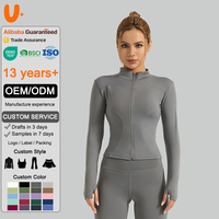 Veste de yoga sans couture légère à manches longues pour femme grande taille avec trous pour les pouces, respirante, extensible, écologique, logo frontal, pour la course à pied