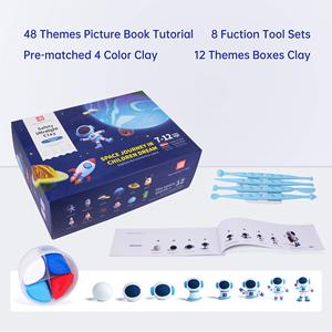 Lot de 12 couleurs d'argile à séchage à l'air, non toxique, écologique, pour loisirs créatifs d'enfants, avec outils complets et guide d'artisanat - Product Image 2