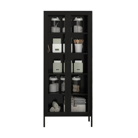 Ultipurpose-armario de casa de estilo simple, estantería de doble puerta de acero de gran capacidad, almacenamiento de artículos
