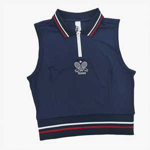 Débardeur de sport pour femme, col polo, séchage rapide, pour la salle de sport, la course à pied, le tennis, sensation de peau nue, sans manches, haut de yoga - Product Image 4