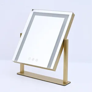 Sensore Touch oro girevole tavolo in piedi specchio per il trucco personalizzato scrivania specchio per uso domestico specchio per la casa