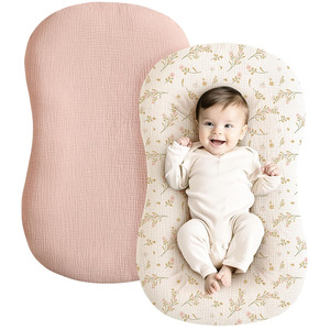Lot de 2 nacres pour bébé en mousseline personnalisées pour nouveau-né, coussin de couchage doux et respirant en coton, housse de nid neutre pour nourrissons garçons et filles - Product Image 3
